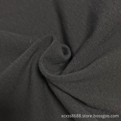 billig grossist spandex svart french terry stickat tyg